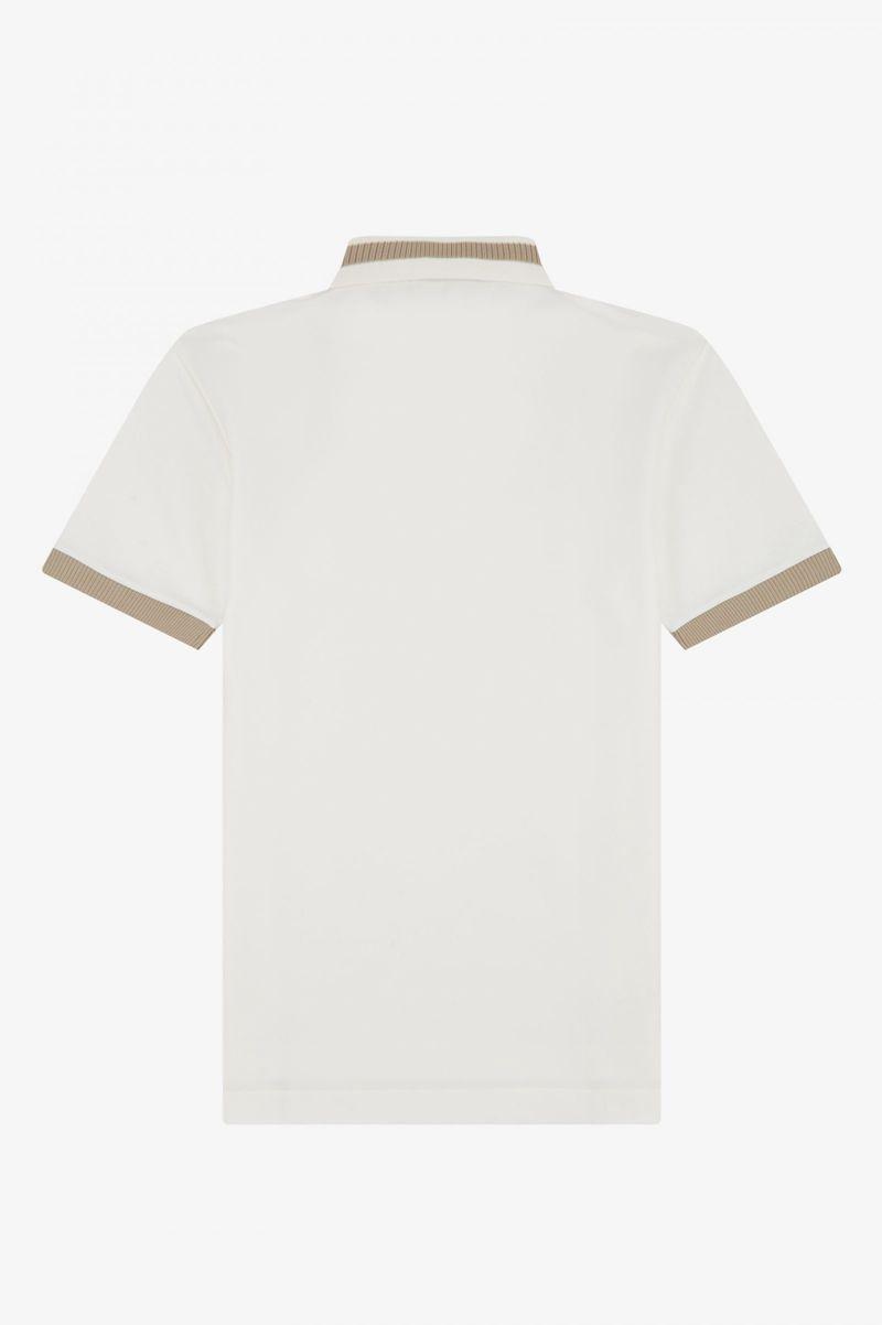 White Fred Perry Zip Neck Polo Men's Shirts | PH 1549QMAZ